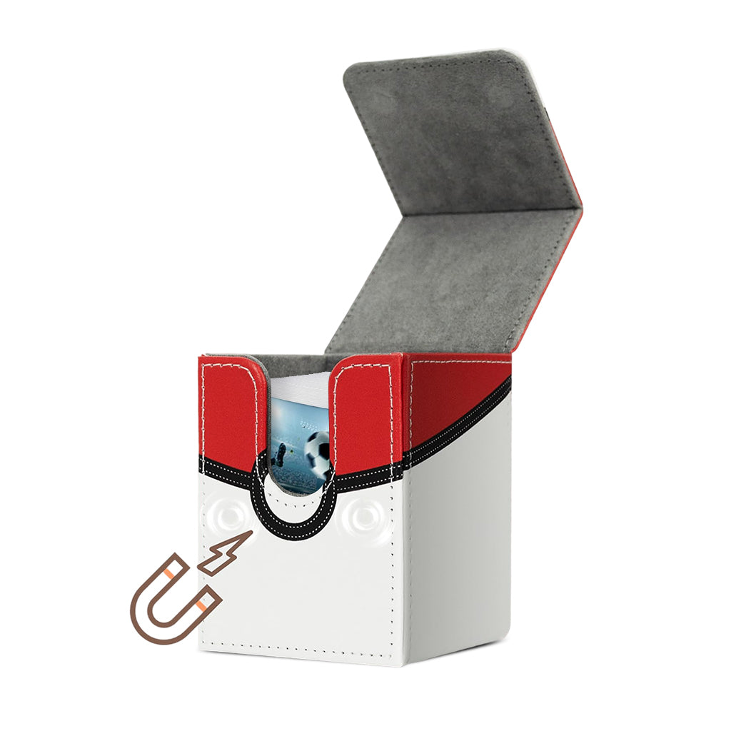 PATPAT Card Holder Game for 100Pcs Red Poké Ball Cards Storage Box Trading Cards Organizer PU Leather Card Deck Case Collectable Cards Carry Case Universal Game Card Holder, 75x68x98mm PATPAT Card Holder Game for 100Pcs Red Poké Ball Cards Storage Box Trading Cards Organizer PU Leather Card Deck Case Collectable Cards Carry Case Universal Game Card Holder, 75x68x98mm